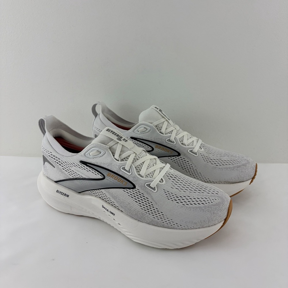 Brooks Glycerin 22 Women's Running Shoes White Gray Size 10 B Cushioned Athletic